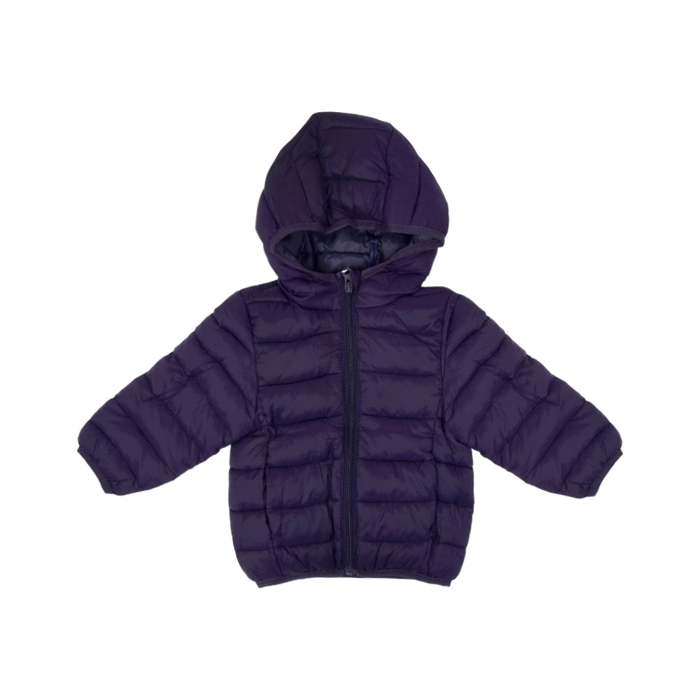 BOYS L/S PUFFER JACKET HOODED NAVY-BLUE IR-25 12-18M F-12-1 Default Title - MamasJan KidsWear