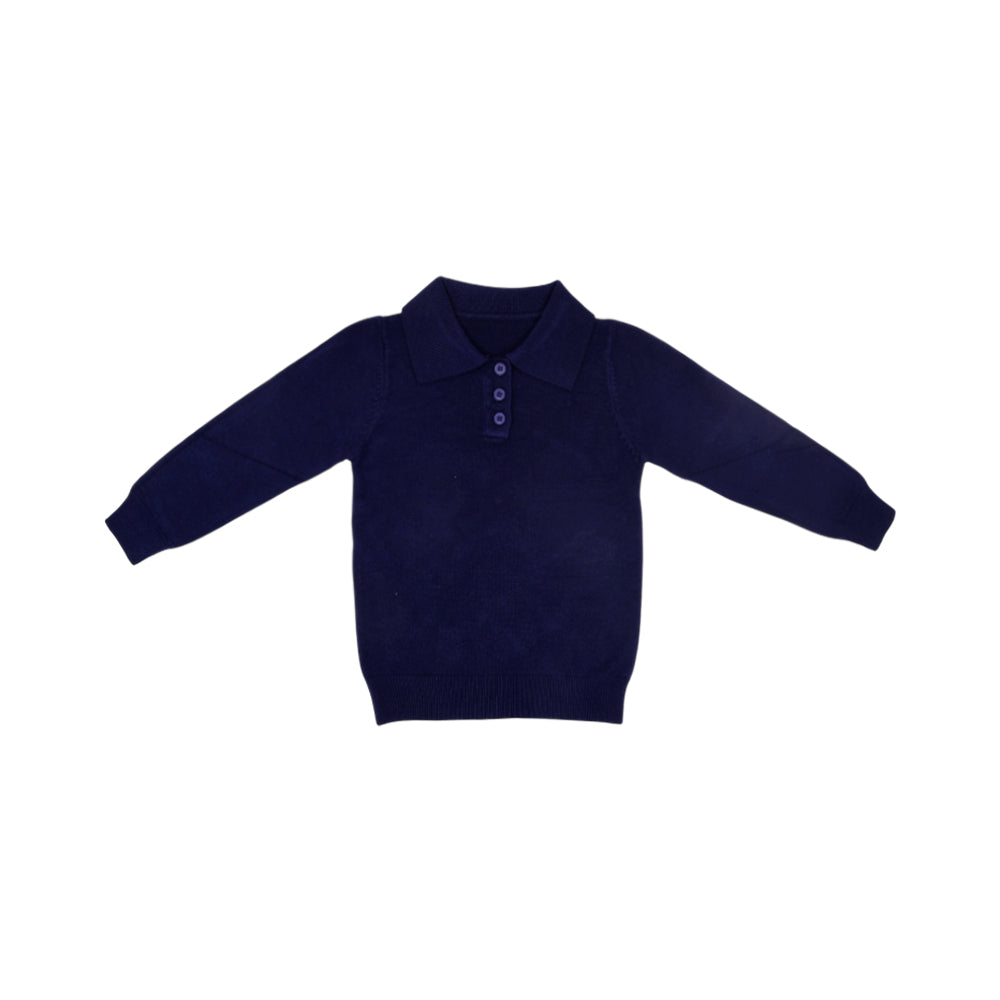 BOYS L/S SWEATER COLLAR NAVY IR-25 3-4 YEAR 25210-2 Default Title - MamasJan KidsWear