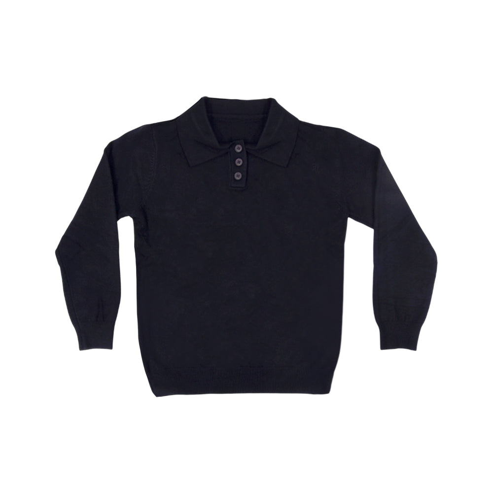BOYS L/S SWEATER COLLAR BLACK IR-25 6-7 YEAR 25210-2 Default Title - MamasJan KidsWear