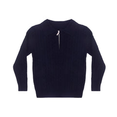 BOYS L/S SWEATER HALF ZIPPER BLACK IR-25 4-5 YEAR 25785-3 Default Title - MamasJan KidsWear