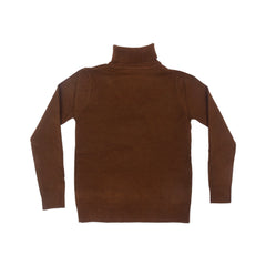 BOYS L/S HIGH NECK SWEATER BROWN IR-25 5-6 YEAR 2101-17 Default Title - MamasJan KidsWear