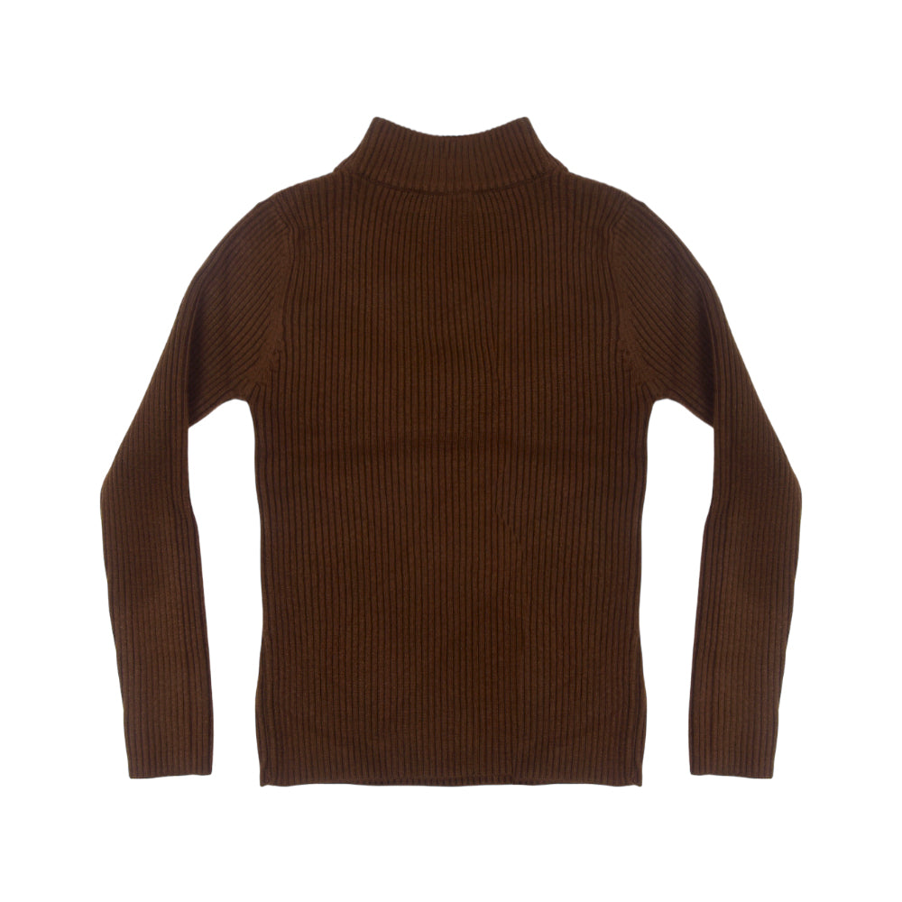BOYS L/S ROUND NECK SWEATER BROWN IR-25 5-6 YEAR 2105-18 Default Title - MamasJan KidsWear