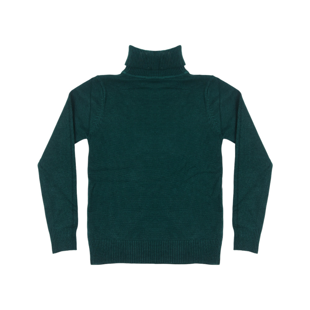 BOYS L/S HIGH NECK SWEATER GREEN IR-25 5-6 YEAR 2101-23 Default Title - MamasJan KidsWear