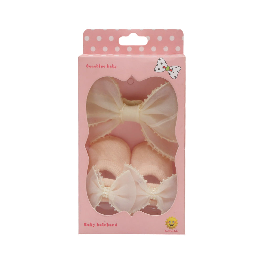 BABY HAIR BAN W-BOOTIES SET IR-25 HU-61 030-033 Default Title - MamasJan KidsWear