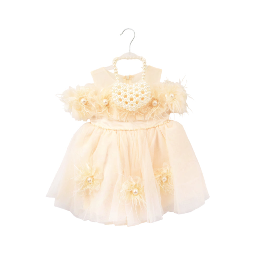 GIRLS S/L FANCY FROCK W-PURSE PEACH IR-25 12-18M SCH190 6-7 Year - MamasJan KidsWear