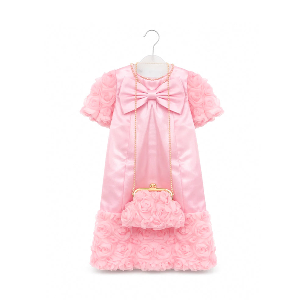 GIRLS S/L FANCY FROCK W-PURSE PNK IR-25 18-24M VA1335 Default Title - MamasJan KidsWear
