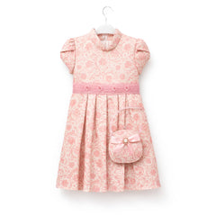 GIRLS CAP SLV FANCY FROCK W-PURSE PNK IR-25 8-9YEAR VF120 Default Title - MamasJan KidsWear
