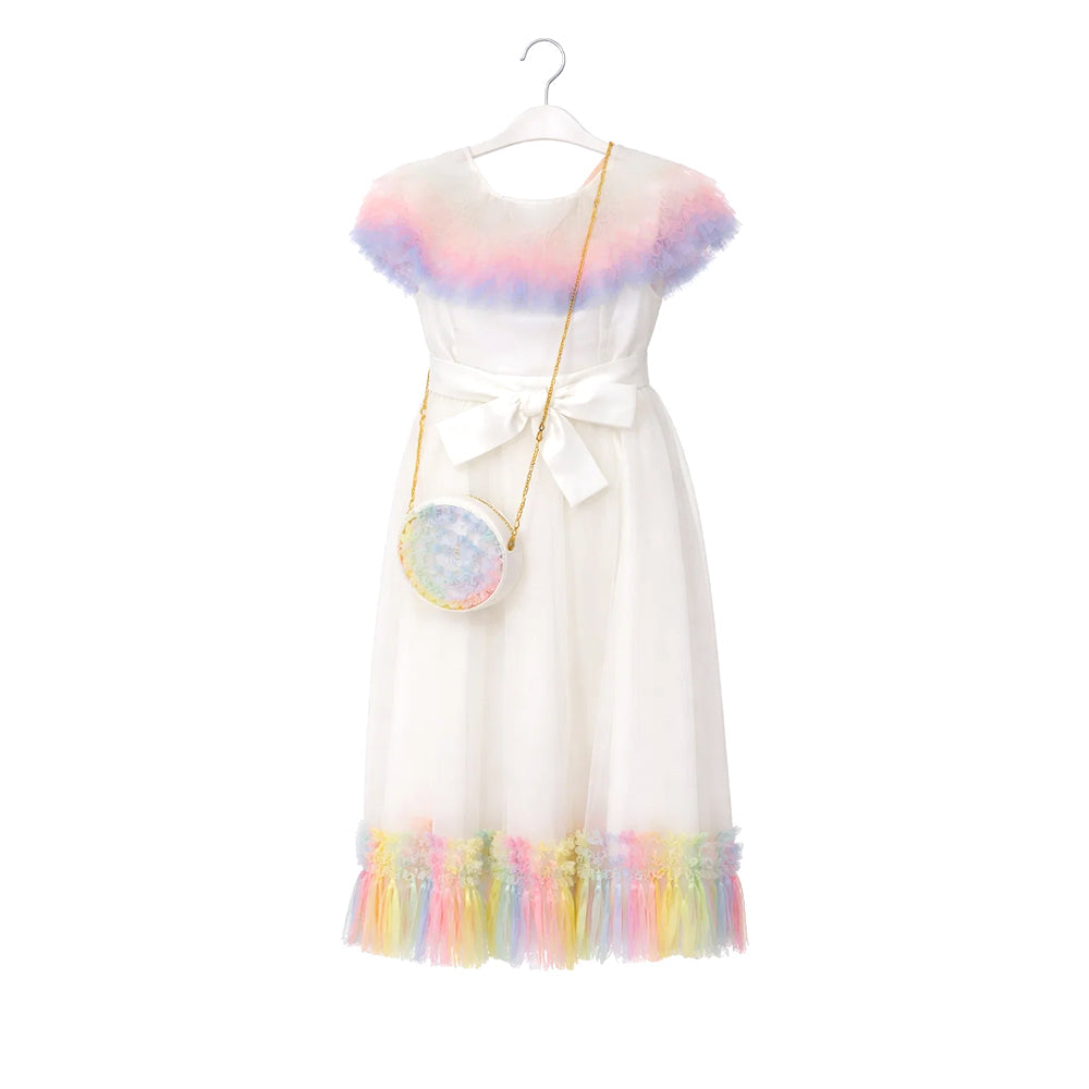 GIRLS S/L FANCY FROCK W-PURSE GLDN IR-25 10-11YEAR V2325 9-10 Year - MamasJan KidsWear