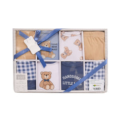 BABY 8PC GIFT SET BOX CHECK BLUE IR-25 0-6M 03344 Default Title - MamasJan KidsWear