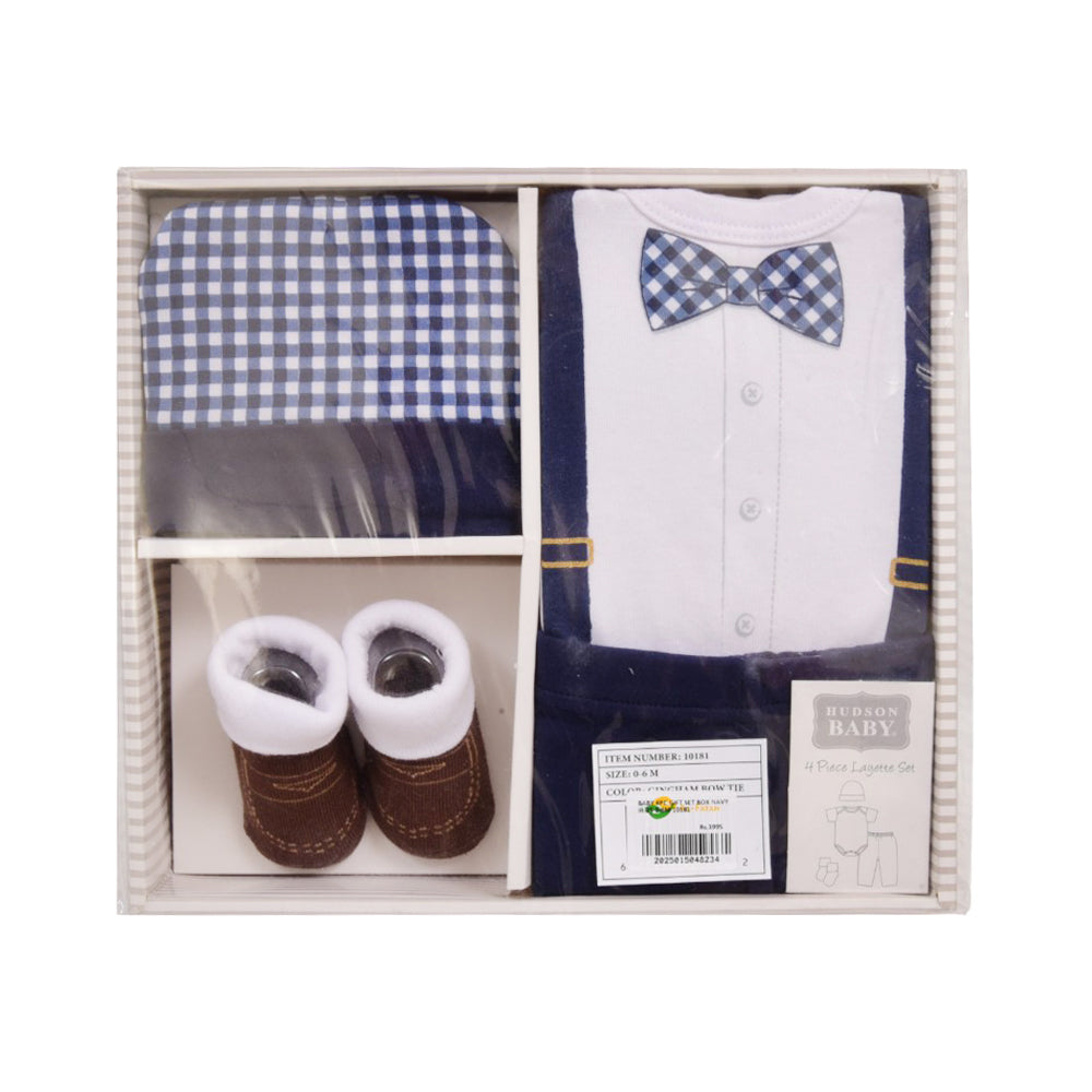 BABY 4PC GIFT SET BOX NAVY IR-25 0-6M 10181 Default Title - MamasJan KidsWear