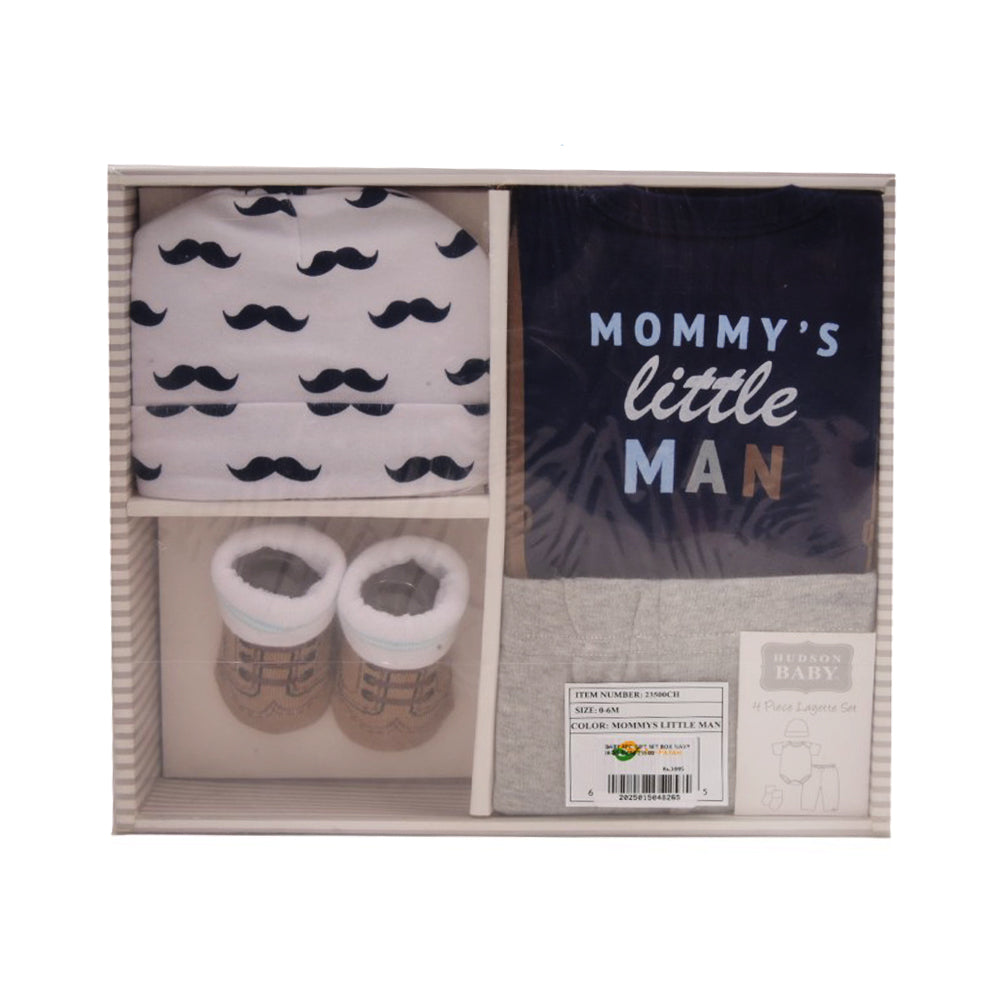 BABY 4PC GIFT SET BOX NAVY IR-25 0-6M 23500 Default Title - MamasJan KidsWear