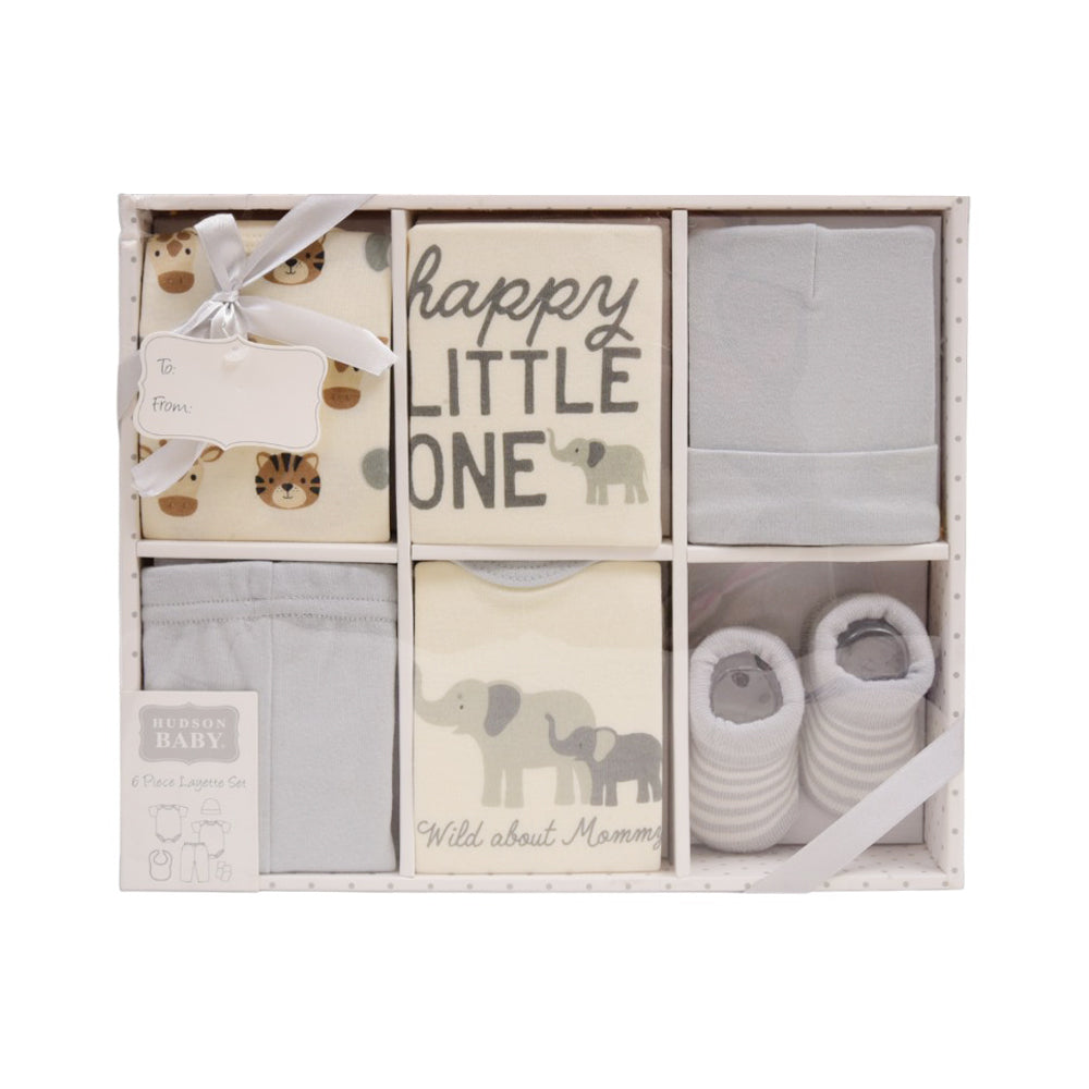 BABY 6PC GIFT SET BOX L-GREY IR-25 0-6M 27293 Default Title - MamasJan KidsWear