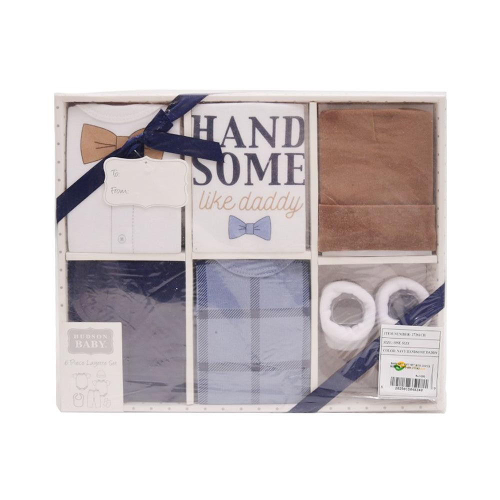 BABY 6PC GIFT SET BOX CHECK BLUE IR-25 0-6M 27281 Default Title - MamasJan KidsWear
