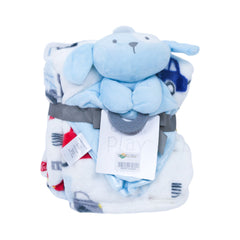 BABY 2PC FLEECE WRAPPING SHAWL BLUE IR-25 D60082 Default Title - MamasJan KidsWear