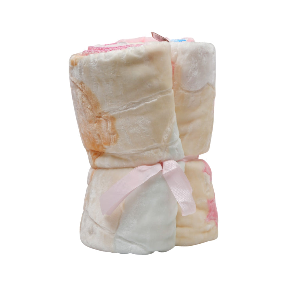 BABY BLANKET EMBOSED VELOUR 43X53 PINK ZHW-25 Default Title - MamasJan KidsWear