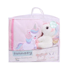 BABY 4PC QUILTED BEDDING SET PINK IR-25 SNYBD-22-P Default Title - MamasJan KidsWear