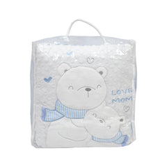 BABY QUILTED BLANKET 90X120CM D-BLUE IR-25 BL-36 Default Title - MamasJan KidsWear