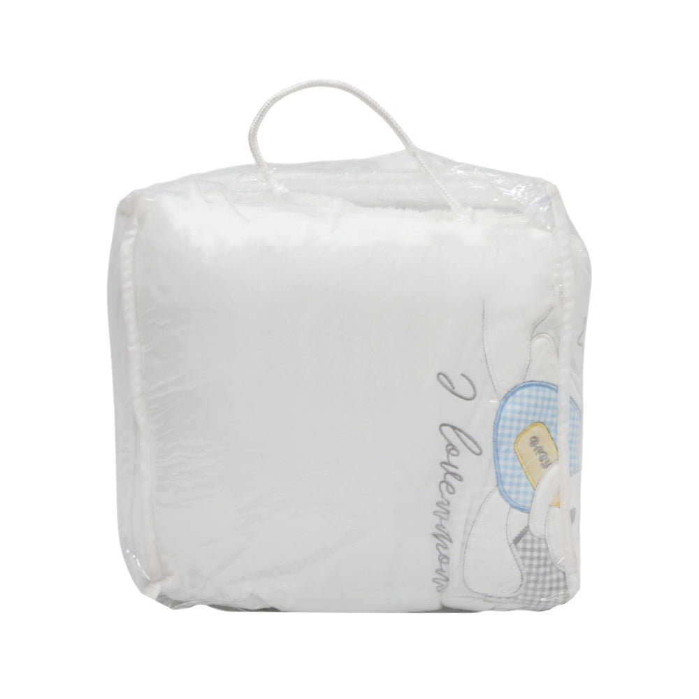 BABY QUILTED BLANKET 90X120CM WHITE IR-25 BL-36C Default Title - MamasJan KidsWear