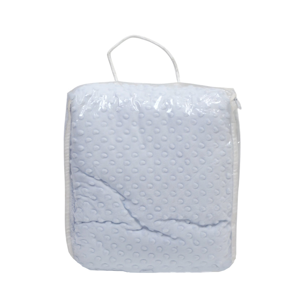 BABY QUILTED BLANKET 90X120CM L-BLUE IR-25 BL-36F Default Title - MamasJan KidsWear