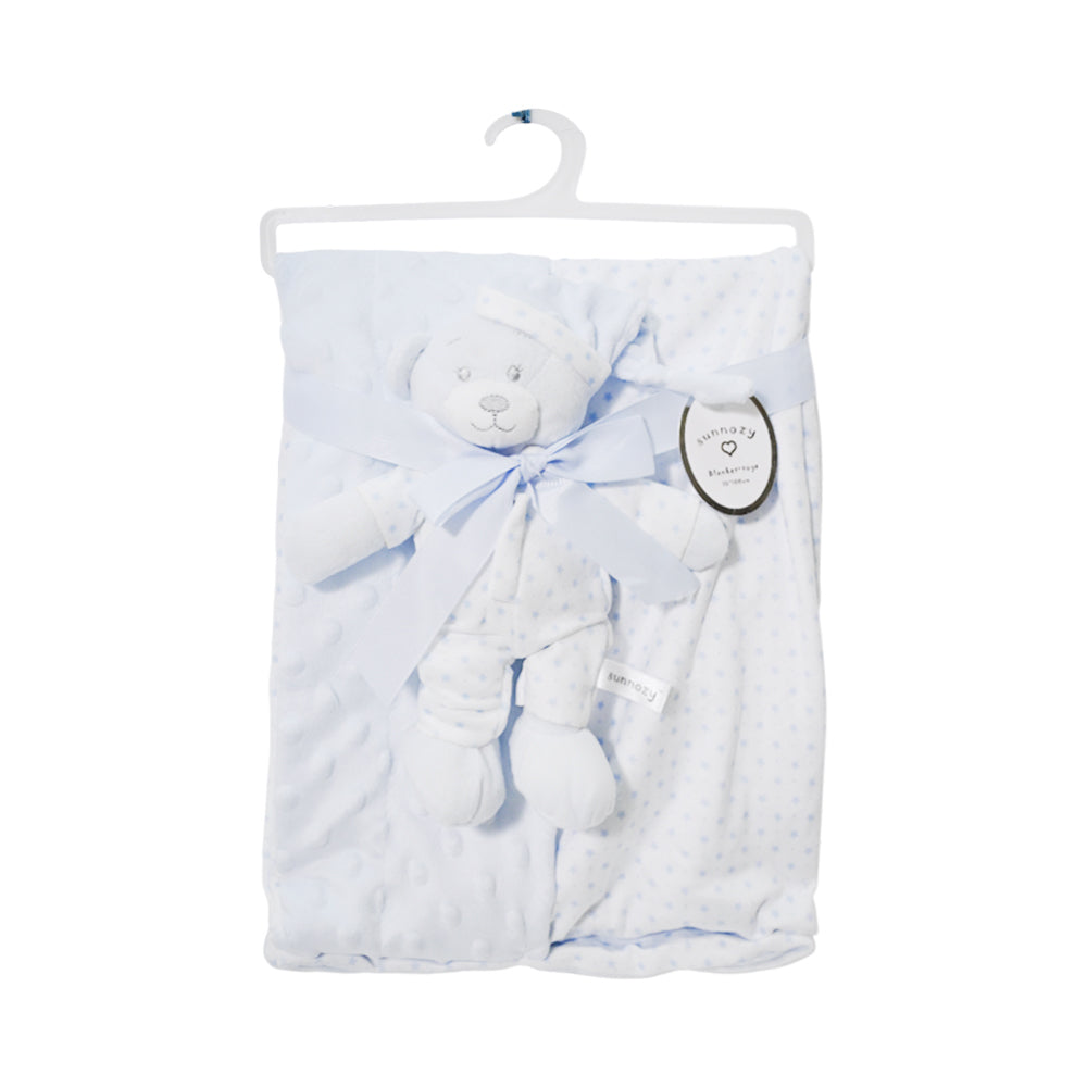 BABY FLEECE WRAPPING SHAWL W-TOP BLUE IR-25 BL-45CR Default Title - MamasJan KidsWear
