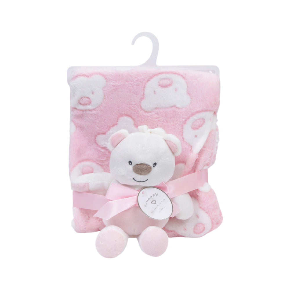 BABY FLEECE WRAPPING SHAWL W-TOY PINK IR-25 BL-21-P Default Title - MamasJan KidsWear