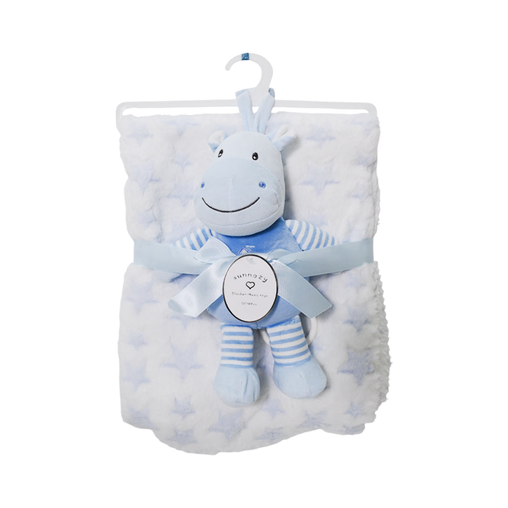 BABY FLEECE WRAPPING SHAWL W-TOY BLUE IR-25 BL-42-P Default Title - MamasJan KidsWear