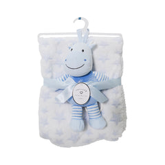 BABY FLEECE WRAPPING SHAWL W-TOY BLUE IR-25 BL-42-P Default Title - MamasJan KidsWear