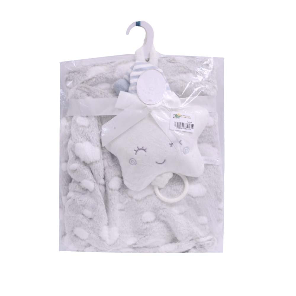 BABY FLEECE WRAPPING SHAWL W-TOY GREY IR-25 BL-42-GR Default Title - MamasJan KidsWear