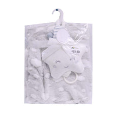 BABY FLEECE WRAPPING SHAWL W-TOY GREY IR-25 BL-42-GR Default Title - MamasJan KidsWear