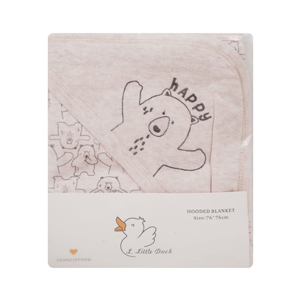 BABY WRAPPING SHEET HOODED 76X76CM CREAM IR-25 BK-046 Default Title - MamasJan KidsWear