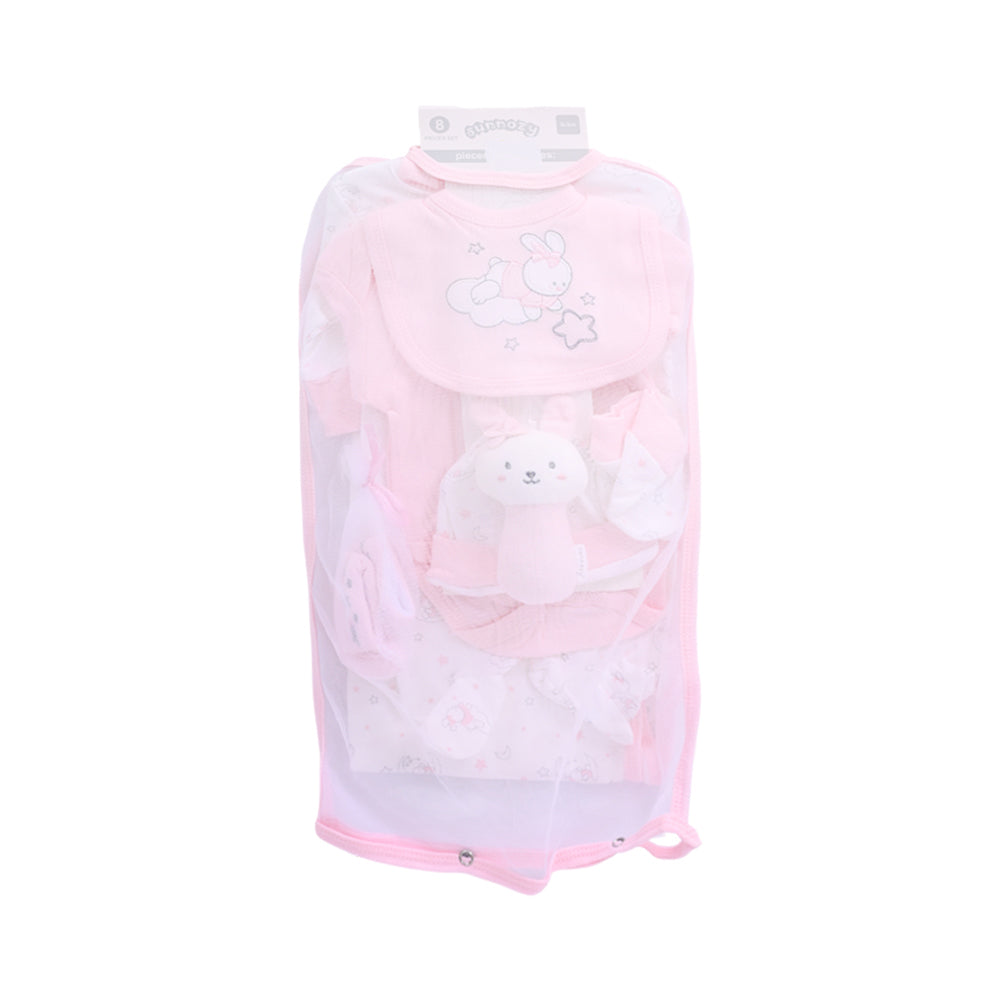 BABY 8PC GIFT SET HANGER PINK IR-25 0-3M S-9308 Default Title - MamasJan KidsWear