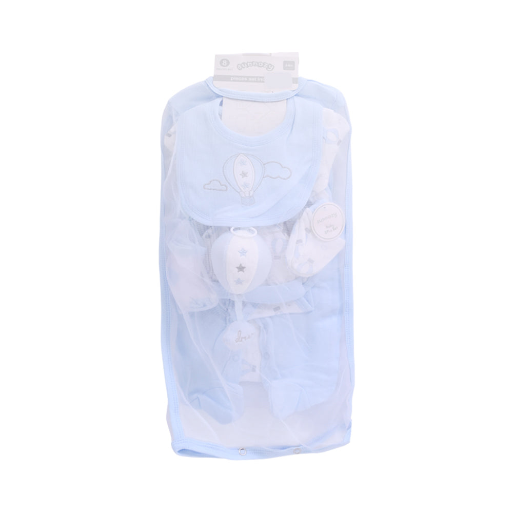 BABY 8PC GIFT SET HANGER BLUE IR-25 3-6M S-9318 Default Title - MamasJan KidsWear