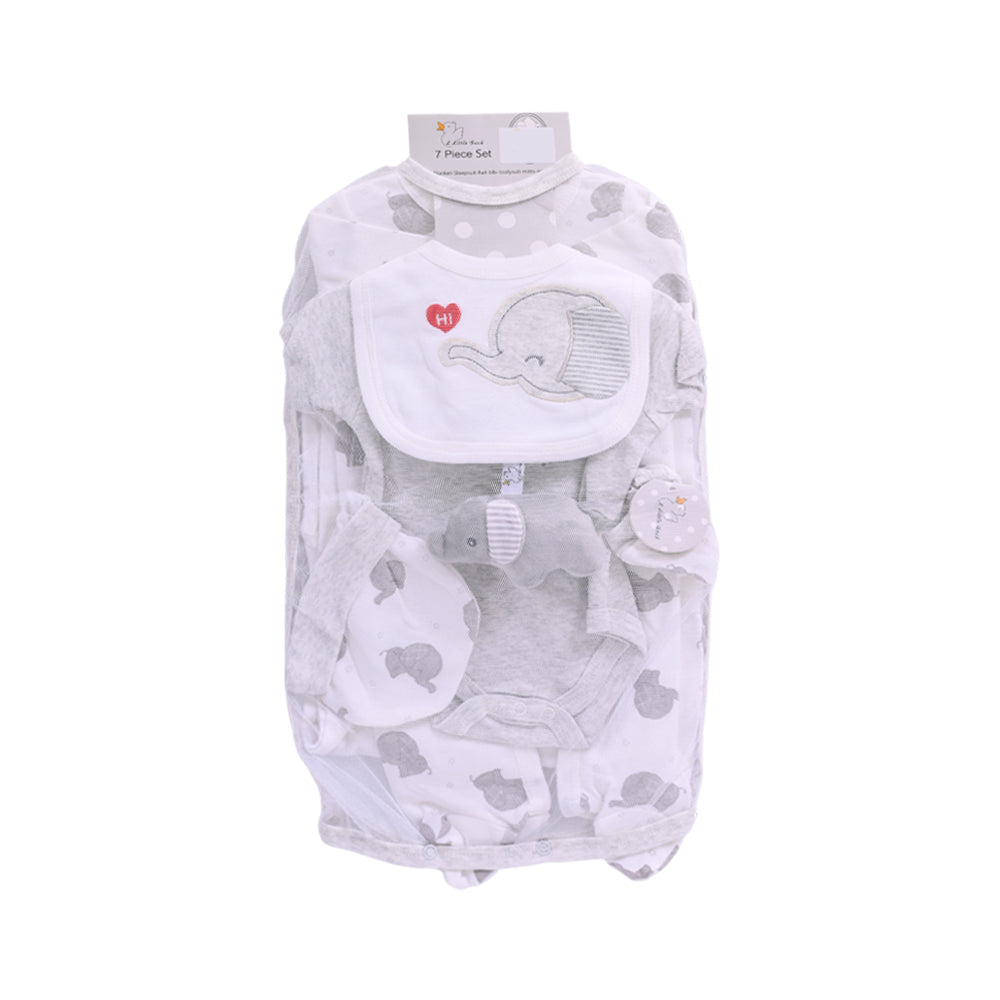 BABY 7PC GIFT SET HANGER L-GREY IR-25 3-6M S-7325 Default Title - MamasJan KidsWear