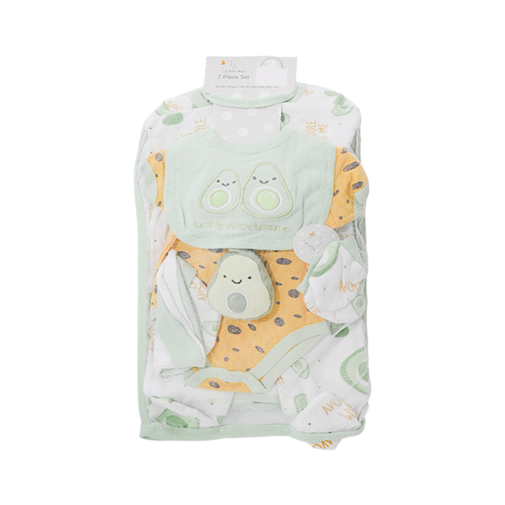 BABY 7PC GIFT SET HANGER L-GREEN IR-25 3-6M S-7318 Default Title - MamasJan KidsWear