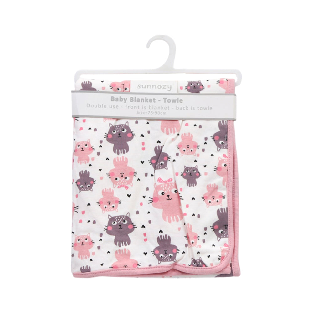BABY COTTON WRAPPING SHEET 76X90CM PINK IR-25 BL-67-B Default Title - MamasJan KidsWear