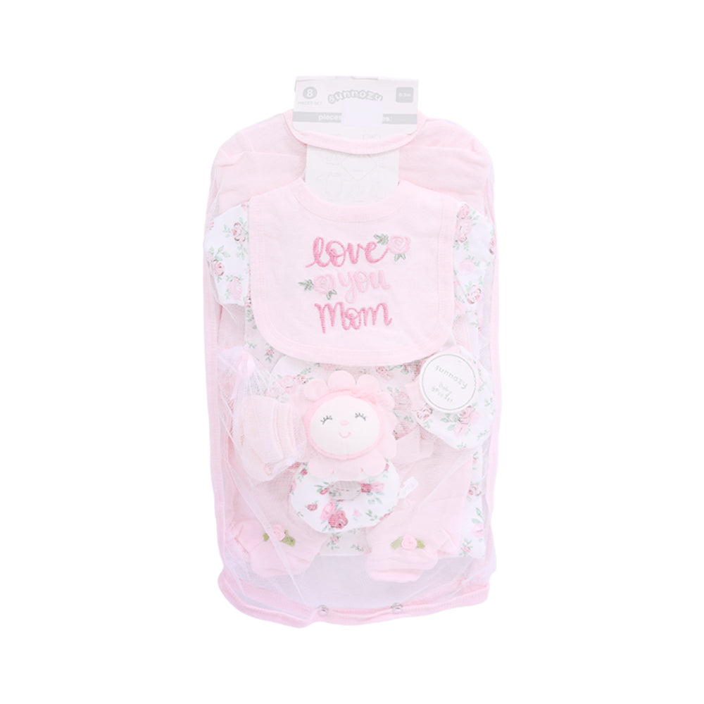 BABY 8PC GIFT SET HANGER PINK IR-25 0-3M S.9304 Default Title - MamasJan KidsWear