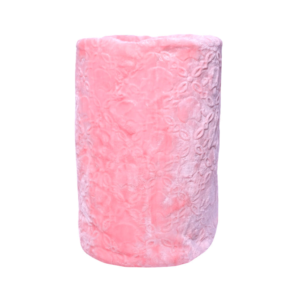 BLANKET IMBOSSED SOLID IR 1 PLY PINK 200X240 Default Title - MamasJan Household