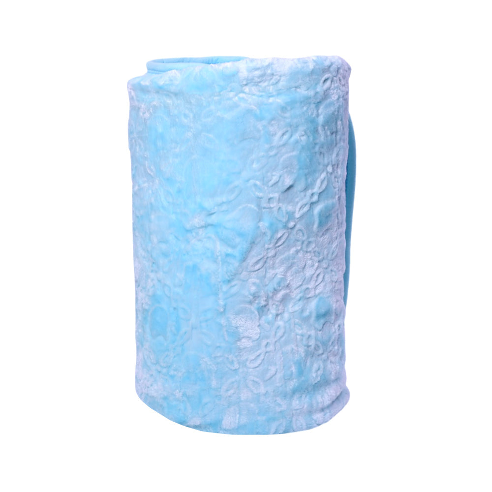 BLANKET IMBOSSED SOLID IR 1 PLY L-BLUE 200X240 Default Title - MamasJan Household