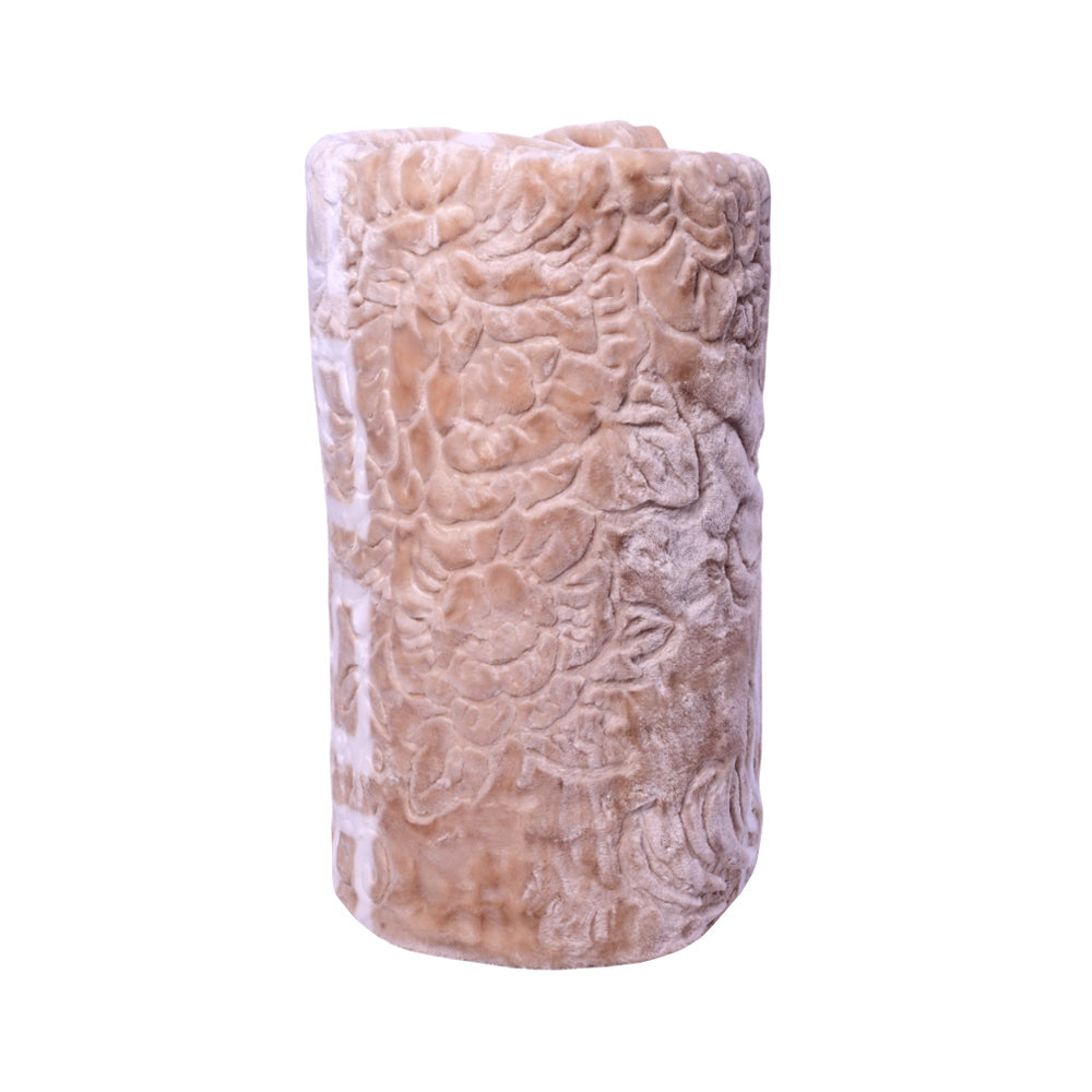 BLANKET IMBOSSED PRINTED IR 1 PLY BEIGE 200X240 Default Title - MamasJan Household