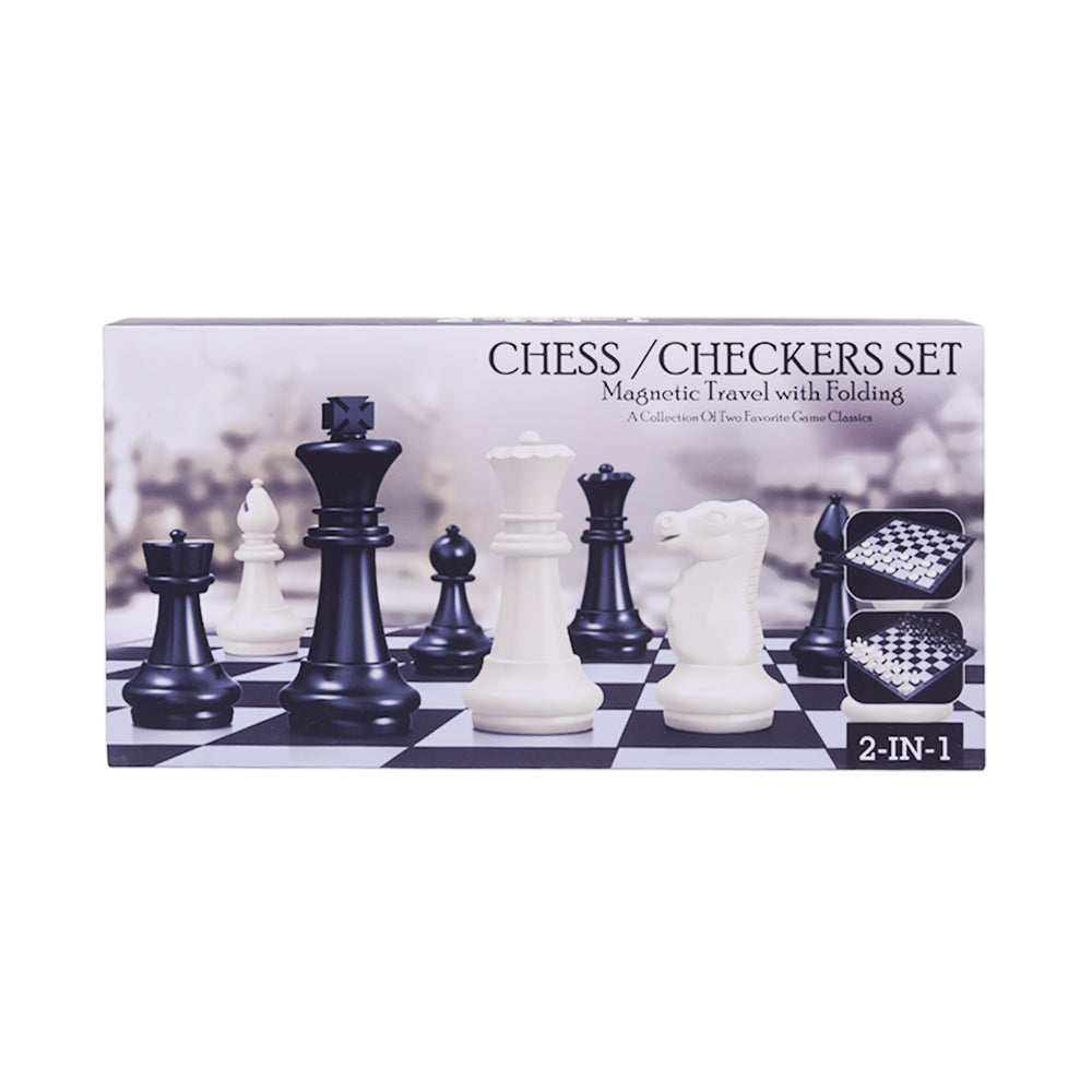 2614-BC MAGNETIC CHESS GAME 2IN1 Default Title - MamasJan Toys