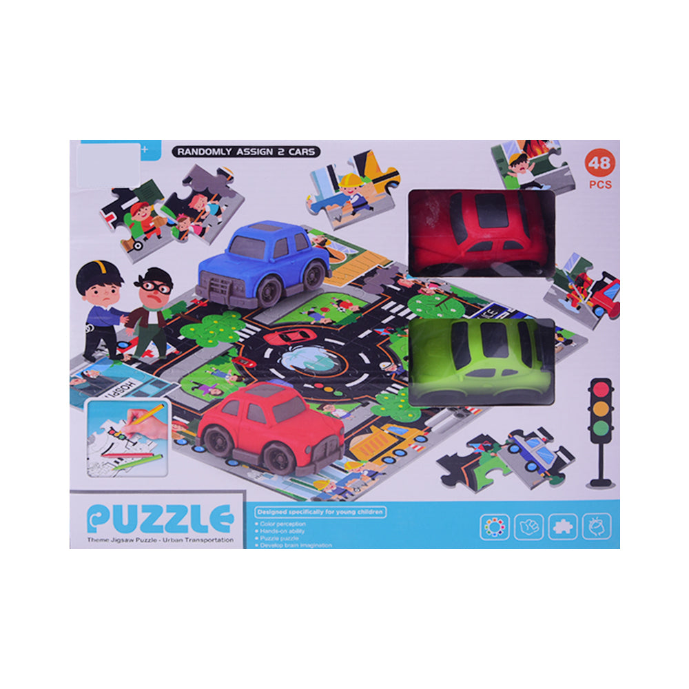 7077-104 TRAFIC PUZZLE TRACK 48PCS A.I Default Title - MamasJan Toys