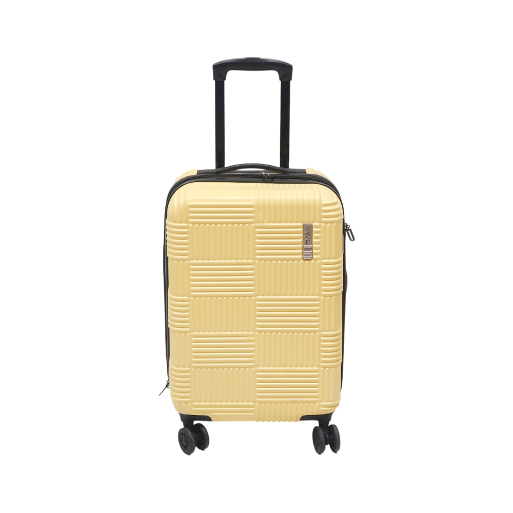 AMERICAN TOURISTER CHECKRED TROLLEY CASE 20INCH YELLOW Default Title - MamasJan Luggage