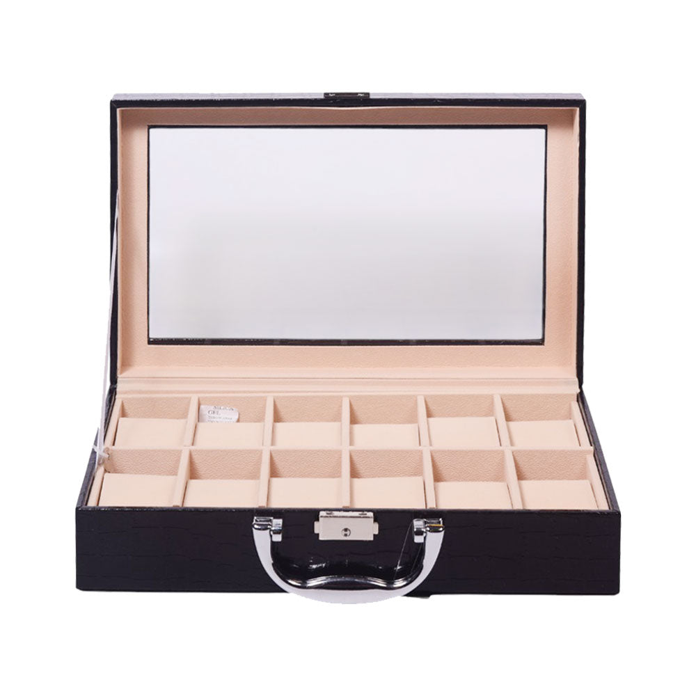 WATCH BOX CROCOLEATHER DISPLAY FOR 12PC 109101 Default Title - MamasJan Luggage