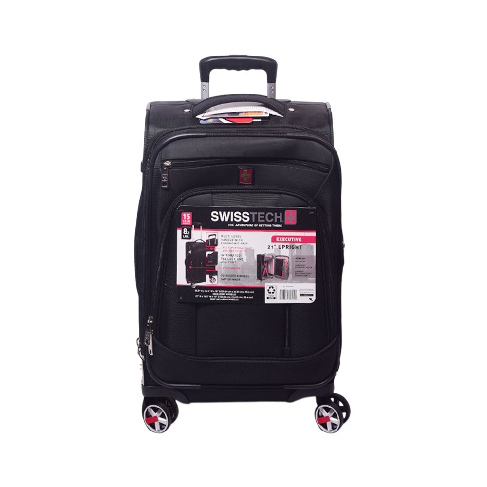 SWISS TECH TROLLEY CASE EXECUTIVE BLACK 20 INCH Default Title - MamasJan Luggage