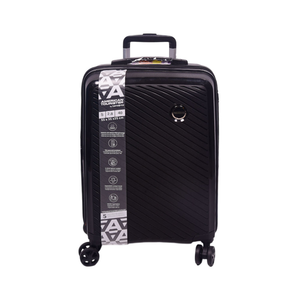 AMERICAN TOURISTER TROLLEY CASE ZANZIBAR BLACK 20INCH Default Title - MamasJan Luggage