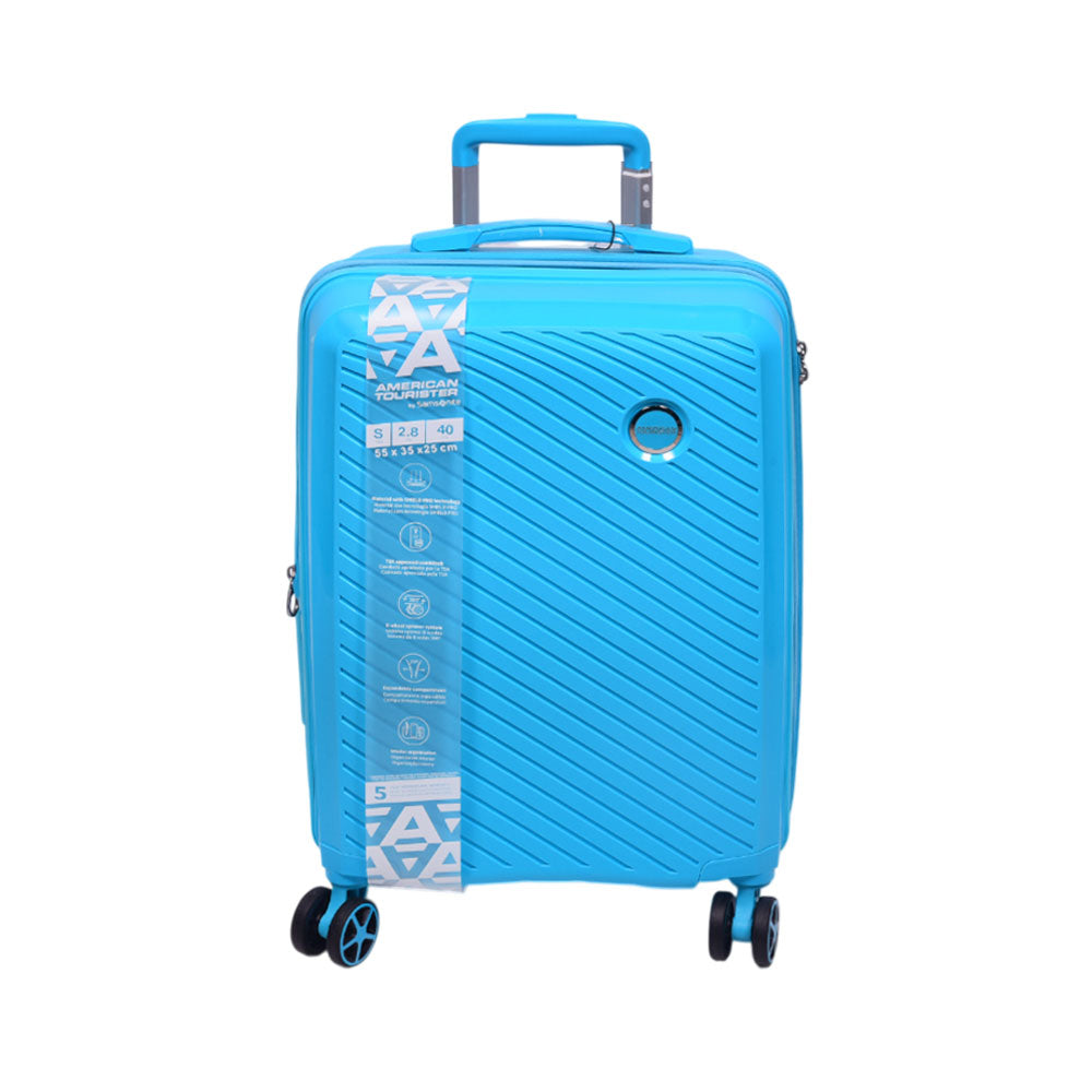 AMERICAN TOURISTER TROLLEY CASE ZANZIBAR BLUE 20INCH Default Title - MamasJan Luggage