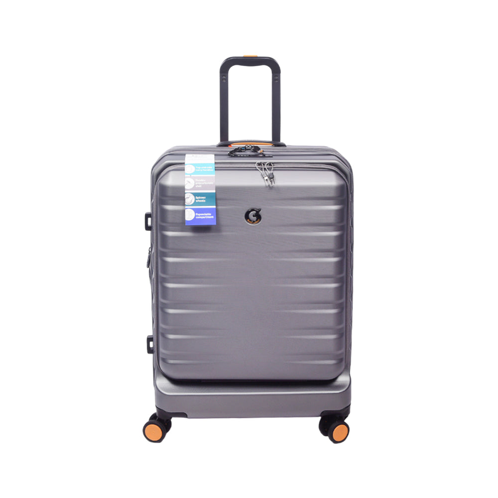 GOBY LONDON TROLLEY CASE TITAN 25INCH SILVER GREY Default Title - MamasJan Luggage