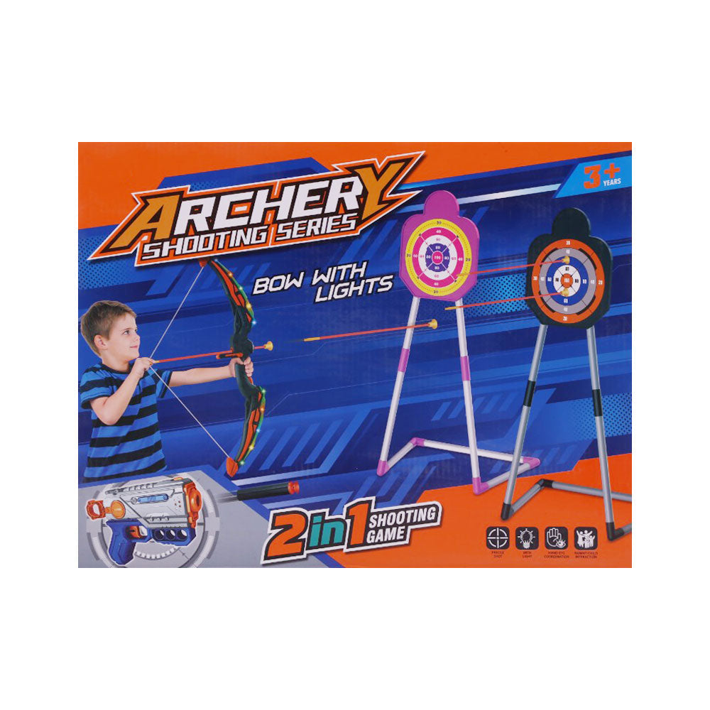 1666-14 BOW & ARROW SHOOT GAME 2IN1 A.I Default Title - MamasJan Toys