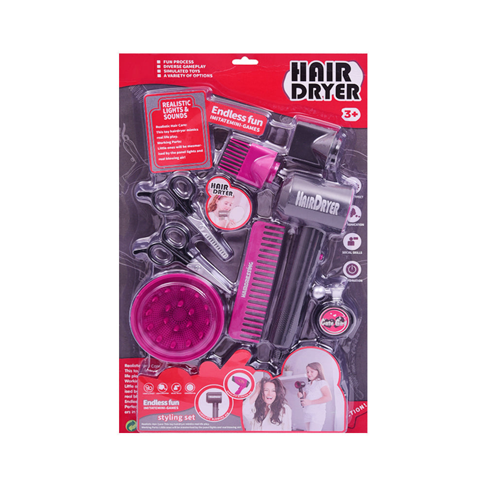 YF820A-2 BEAUTY HAIR DRYER SALOON SET IN CARD A.I Default Title - MamasJan Toys