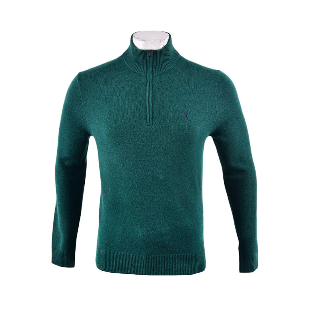 RL MEN L/S H-ZIPPER SWEATER 482010 GRN L (IRW) XL - MamasJan mens wear